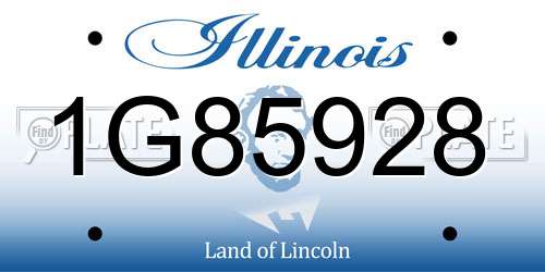 1G85928 Illinois License Plate