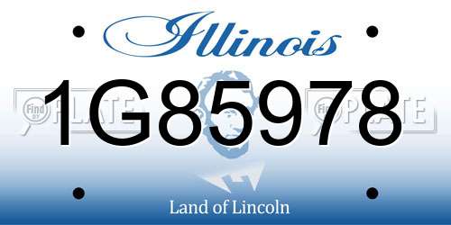 1G85978 Illinois License Plate