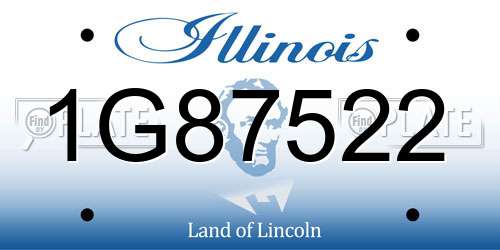 1G87522 Illinois License Plate
