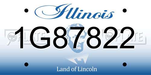 1G87822 Illinois License Plate