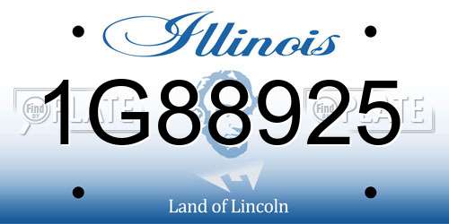 1G88925 Illinois License Plate