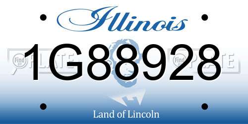 1G88928 Illinois License Plate