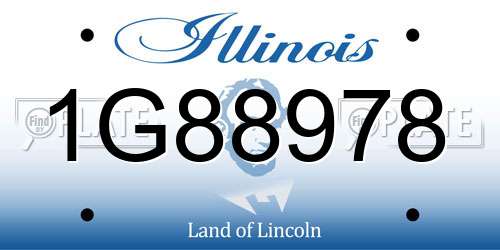 1G88978 Illinois License Plate