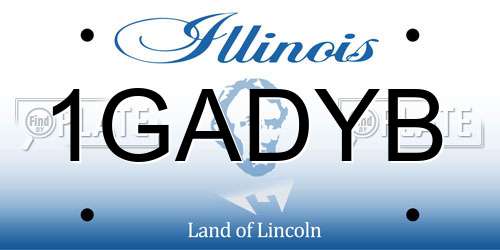 1GADYB Illinois License Plate