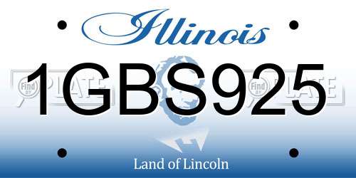 1GBS925 Illinois License Plate
