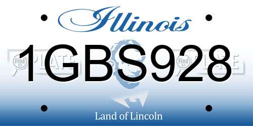 1GBS928 Illinois License Plate