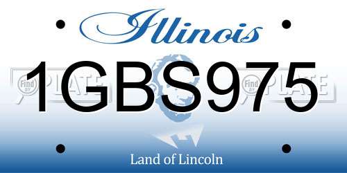 1GBS975 Illinois License Plate