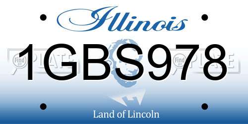 1GBS978 Illinois License Plate