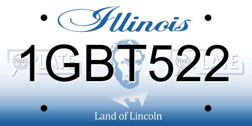 1GBT522 Illinois License Plate