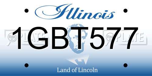 1GBT577 Illinois License Plate