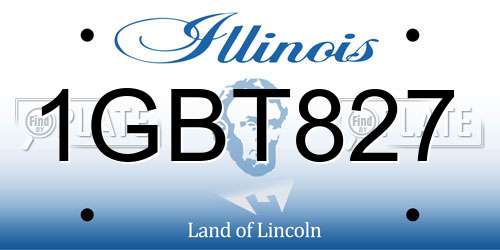 1GBT827 Illinois License Plate