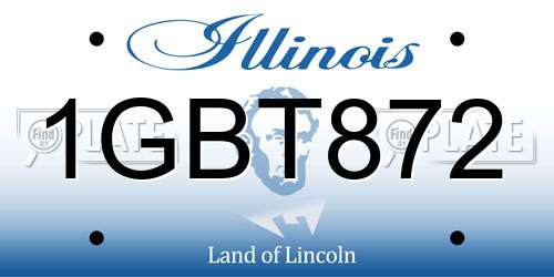 1GBT872 Illinois License Plate