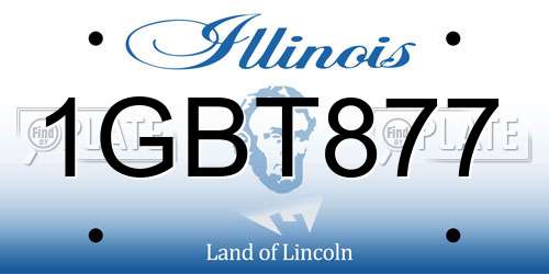 1GBT877 Illinois License Plate