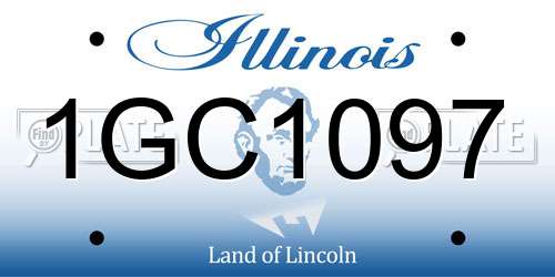 1GC1097 Illinois License Plate