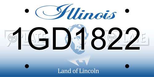 1GD1822 Illinois License Plate