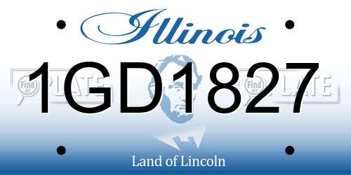 1GD1827 Illinois License Plate