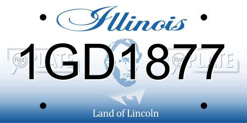 1GD1877 Illinois License Plate