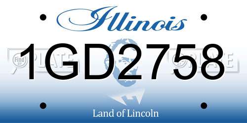 1GD2758 Illinois License Plate