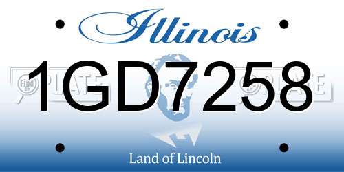 1GD7258 Illinois License Plate