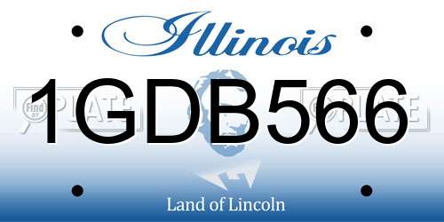 1GDB566 Illinois License Plate