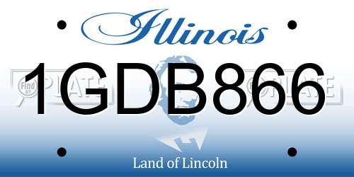 1GDB866 Illinois License Plate