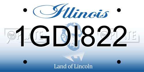 1GDI822 Illinois License Plate