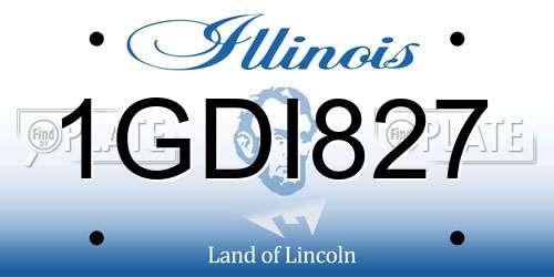1GDI827 Illinois License Plate