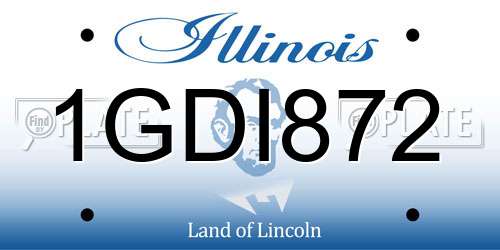 1GDI872 Illinois License Plate