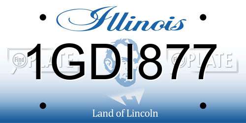 1GDI877 Illinois License Plate