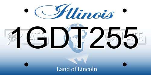 1GDT255 Illinois License Plate