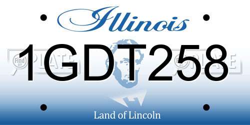 1GDT258 Illinois License Plate
