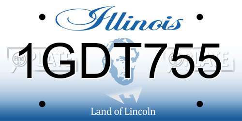 1GDT755 Illinois License Plate