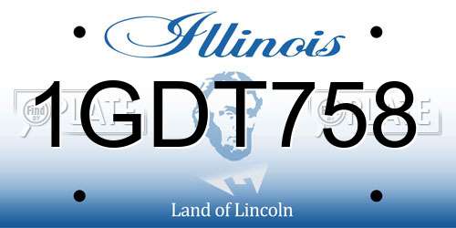 1GDT758 Illinois License Plate