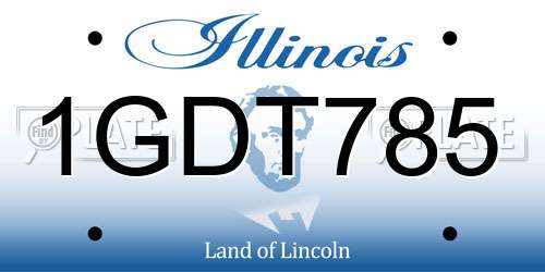 1GDT785 Illinois License Plate