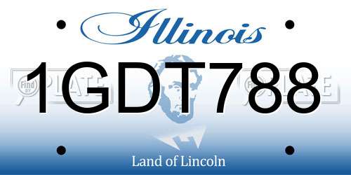 1GDT788 Illinois License Plate