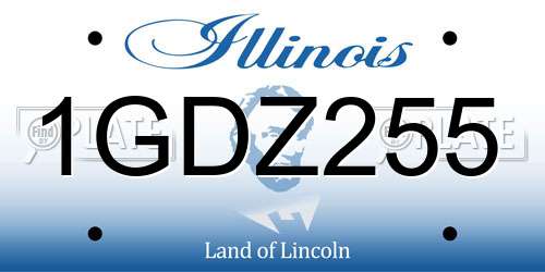 1GDZ255 Illinois License Plate