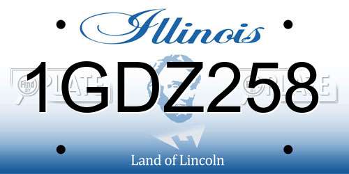1GDZ258 Illinois License Plate