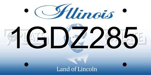 1GDZ285 Illinois License Plate