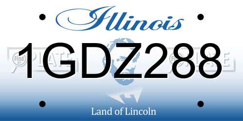 1GDZ288 Illinois License Plate