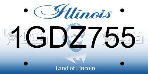 1GDZ755 Illinois License Plate