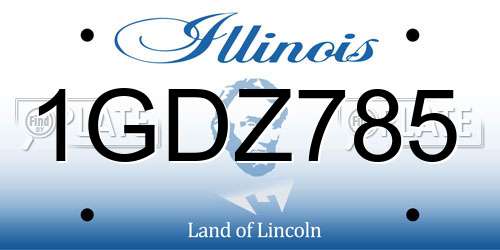 1GDZ785 Illinois License Plate