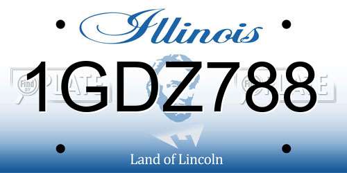 1GDZ788 Illinois License Plate