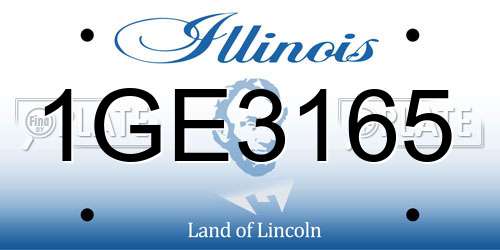 1GE3165 Illinois License Plate