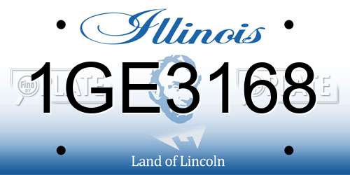 1GE3168 Illinois License Plate