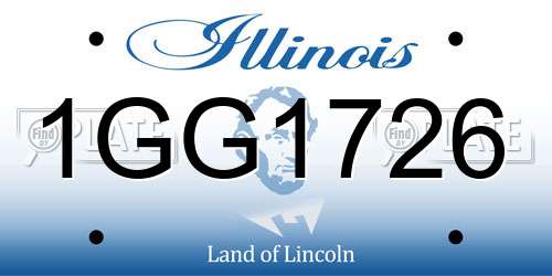 1GG1726 Illinois License Plate