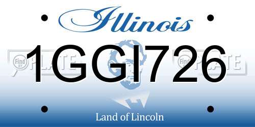 1GGI726 Illinois License Plate