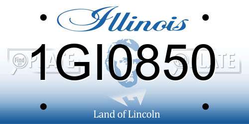1GI0850 Illinois License Plate