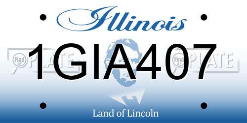 1GIA407 Illinois License Plate