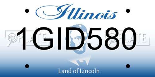 1GID580 Illinois License Plate