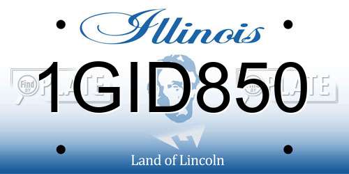1GID850 Illinois License Plate